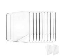 BYTLEOUTJ 12 pcs Clear Double Sided Adhesive Pads for Mounting Waterproof 8x8cm Double Sided Sticker Super Strong Heavy Duty Washable Sticky Patch Walls Hanging Nano Gel for DIY Craft Home Office