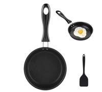 BYTLEOUTJ Small Frying pan, Mini Frying Pan for One Egg, Single Egg Pan with Spatula for Camping and Small for Kitchens, Gas Stove Induction Hob(12cm)