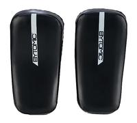 Bytomic Red Label Curved Muay Thai Pads - Shock Absorbing Kickboxing Pads for Kickboxing, Muay Thai, & Taekwondo - Ergonomic Handle & Dual Wrist Straps - 1 Pair, Black/White