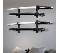 BYTOTU Samurai Knife Holder - Wall Mount - 2 Sets Black Plexiglass - Display Knives, Samurai Swords, Sabres, Chinese Swords, Staff