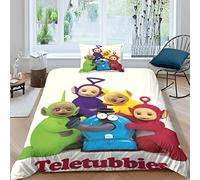 BYTUGI Comforter Bedding Set for Kids Boys Girls Teletubbies Print Duvet Cover Microfiber Bedding Set 3D Teletubbies Printed Quilt Cover,Room Decor Single（135x200cm）