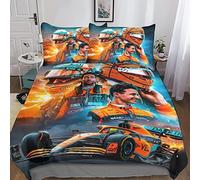 BYTUGI F1 Racing Duvet Cover with Pillowcases 3D Printed Bedding Set with Zipper Closure Unique Design Anti-allergic Quilt Cover Double（200x200cm）