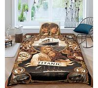 BYTUGI Titanic Duvet Cover, 3D Titanic Print Bedding Set, Quilt Cover Set with Pillowcases Soft Microfiber Easy Care for Boys Girls Kids Bedroom Bed, Single（135x200cm）