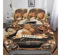 BYTUGI Titanic Duvet Cover Set 3D Printed Bedding Titanic Quilt Cover with Hidden Zipper Closure,Ultra Soft Microfiber Bedding,Soft And Comfortable Double（200x200cm）