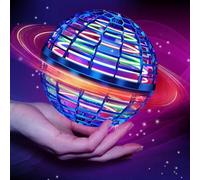 Byuert Flying Ball Toy, Flying Orb Hover Ball Hand Controlled Mini Drone Galactic Fidget Fly Spinner Cosmic Globe Boomerang with RGB Light Outdoor Toy Christmas Gifts For 6 7 8 9 10+ Kids Boy Girl