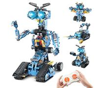 Byuert Robot Building Toys for Kids, 4-in-1 Rechargeable Remote Control RC Robotics STEM Building Block Kit RC Wall/Engineer Robot Toys for Boys Girls Ages 6 7 8 9 10 11 12+ (813PCS)