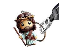 Byuexhp Figure Keyring, 2D Acrylic Jesus Figure Key Ring with Pendant, Blessing Bag Charm for Small Home Decoration Handmade | For, One, Se référer au descriptif