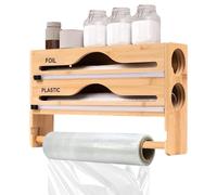 Byuexhp Foil Dispenser with Cutter, Storage Box with Roll Holder and Tear-Off for Aluminium Foil and Baking Paper, Wall-Mounted for Kitchen Drawer, Organisation, Storage