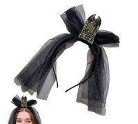 Byuexhp Halloween Headbands for Women Headbands Vintage Headstone Headbands with Veil Scary Costume Accessory for Masked Party Cosplay Show