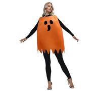 BYUSBAYA Spooky Halloween Costume for Women, Ghost Costume for Adults, Fancy Spooky Ghost Rave Party Costumes Cosplay Outfit (Orange, One Size)