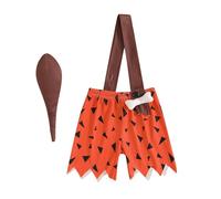 BYUSBAYA Toddler Little Boy Girl Caveman Costume Sleeveless Stone Age Outfit Bone Stick Halloween Cosplay Party 2 Pcs Set (B-Red, 18-24 Months)