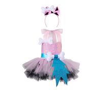 BYUSBAYA Toddler Little Boy Girl Caveman Costume Sleeveless Stone Age Outfit Bone Stick Halloween Cosplay Party 2 Pcs Set (C-Pink, 3-4T)