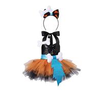 BYUSBAYA Toddler Little Boy Girl Caveman Costume Sleeveless Stone Age Outfit Bone Stick Halloween Cosplay Party 2 Pcs Set (C-Black, 7-8 Years)