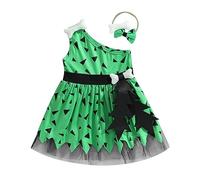 BYUSBAYA Toddler Little Boy Girl Caveman Costume Sleeveless Stone Age Outfit Bone Stick Halloween Cosplay Party 2 Pcs Set (B-Green, 3-4T)
