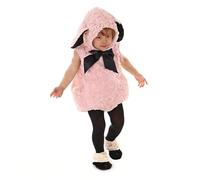 BYUSBAYA Toddler Little Girl Lamb Costume Sleeveless Romper Hat Shoes 3 Piece Outfits for Halloween Cosplay Themed Party (Pink, 18-24 Months)