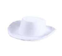 BYUSBAYA Womens Felt Western Cowgirl Hat Adjustable Chin Strap Cowboy Hat Rodeo Country Theme Party Dressup Costume Accessory (White, 32cm*27cm*12cm/12.60inches* 10.63inches* 4.72inches)