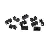 BYUTFA 10 Pcs DC3 10 Pin 2x5 Pin Double Row 2.54mm Straight Pin Male IDC Box for