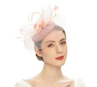 BYUTFA Headgear Elegant Fascinator Hat Pillbox Hat for Women Cocktail Tea Party Headwear Exquisite French Fascinator for Wedding Champagne