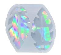 BYUTFA Holographic Leaf Earrings Silicone Mold Ear Drops Crystal Epoxy Resin Mould Ear Rings Jewelry Making Tools for Party