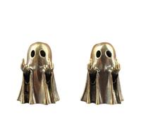 BYUWFGF 1Pc Vintage Mini Ghost Statues Decor for Home Study Room Office Shelf Cute 3D Ghost Brass Figurine Gifts for Neighbor Coworker Friends