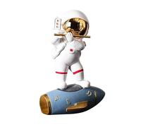 BYVUTE Astronaut Decor, Playing Musical Instrument Piano Violin Spaceman Tabletop Figurines, Space Themed Bedroom Desktop Shelf Sculpture Decor, Gifts for Space Lovers, Gifts for Christmas (Flute)