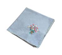 BYVUTE Handkerchief Embroidery DIY Kit, Floral Embroidery Starter Kit with Pattern Hoop, Color Threads,Tools, Easy to Follow Instruction for Adults Meaningful Gift (Style A)