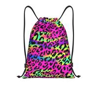BYwenhopnbs Abstract Neon Bright Geometric Pattern Drawstring Bag String Bag Lightweight Gym Backpack for Men Women