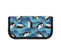 BYwenhopnbs Abstract Polygon Penguin，Large Capacity Pencil Case, Pen Pouch Organizer Canvas Pencil Bag for Girls