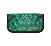 BYwenhopnbs Adorable Green Peacock，Large Capacity Pencil Case, Pen Pouch Organizer Canvas Pencil Bag for Girls