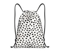 BYwenhopnbs Animal Print Dots Black And White Dalmatian Drawstring Bag String Bag Lightweight Gym Backpack for Men Women