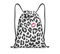 BYwenhopnbs Animal Print With Kiss Shape Drawstring Bag String Bag Lightweight Gym Backpack for Men Women