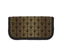 BYwenhopnbs Art Deco Pattern Seamless Black Gold,Large Capacity Pencil Case, Pen Pouch Organizer Canvas Pencil Bag for Girls
