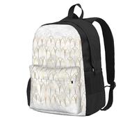 BYwenhopnbs Art Deco Scales Geometry White Grey Gold MarbleSchool Backpack Travel Bag for Men Women College Back Pack with 15 Laptop Compartmen