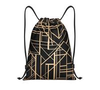 BYwenhopnbs Art Deco Style Geometric Pattern Two Side Drawstring Bag String Bag Lightweight Gym Backpack for Men Women