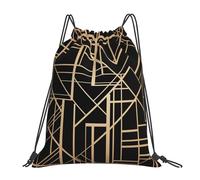 BYwenhopnbs Art Deco Style Geometric Pattern Two SideDrawstring Backpack Sports Gym Sackpack Water Resistant String Bag for Women Men