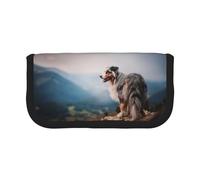 BYwenhopnbs Australian Shepherd Mountains Aussie Pets Dogs，Large Capacity Pencil Case, Pen Pouch Organizer Canvas Pencil Bag for Girls