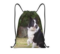 BYwenhopnbs Bad Dog Border Collie Drawstring Bag String Bag Lightweight Gym Backpack for Men Women