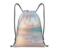 BYwenhopnbs Beautiful Beach Yellow Sunset Drawstring Bag String Bag Lightweight Gym Backpack for Men Women