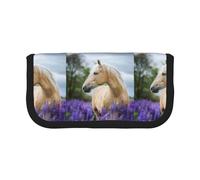 BYwenhopnbs Beautiful Palomino Horse Lavender，Large Capacity Pencil Case, Pen Pouch Organizer Canvas Pencil Bag for Girls