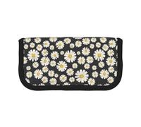 BYwenhopnbs Beautiful White Daisies,Large Capacity Pencil Case, Pen Pouch Organizer Canvas Pencil Bag for Girls