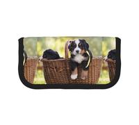 BYwenhopnbs Bernese Mountain Dog Puppies，Large Capacity Pencil Case, Pen Pouch Organizer Canvas Pencil Bag for Girls