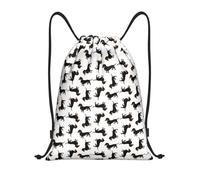 BYwenhopnbs Black And Tan Smooth Coated Dachshunds Drawstring Bag String Bag Lightweight Gym Backpack for Men Women