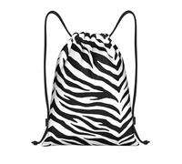 BYwenhopnbs Black And White Zebra Print Drawstring Bag String Bag Lightweight Gym Backpack for Men Women
