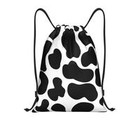 BYwenhopnbs Black Cow Spots Animal Print Drawstring Bag String Bag Lightweight Gym Backpack for Men Women