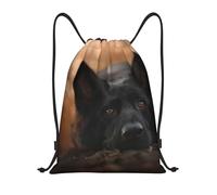 BYwenhopnbs Black German Shepherd Bokeh Autumn German Drawstring Bag String Bag Lightweight Gym Backpack for Men Women