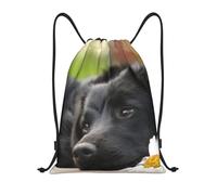 BYwenhopnbs Black Labrador Chamomile Black Retriever Dogs Drawstring Bag String Bag Lightweight Gym Backpack for Men Women