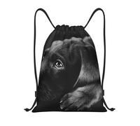 BYwenhopnbs Black Labrador Puppy Art Drawstring Bag String Bag Lightweight Gym Backpack for Men Women