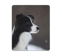 BYwenhopnbs Border Collie Dog Spotted Snow Square Mouse Pad Sewn Edge Design 10&12in