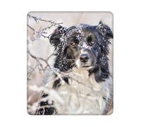 BYwenhopnbs Border Collie Winter Snow White Black Dogs Square Mouse Pad Sewn Edge Design 10&12in
