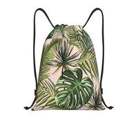 BYwenhopnbs Botanical Abstract Design With Moon Cloud Plant Drawstring Bag String Bag Lightweight Gym Backpack for Men Women